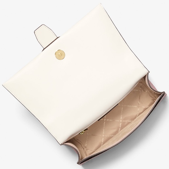 Greenwich Medium Signature Logo Satchel Bag Powder Blush Multi - Picture 6 of 7